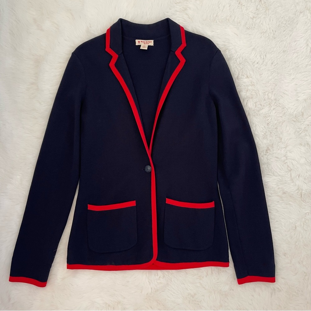 Brooks Brothers Red Fleece Navy & Red Milano Knit Rowing Blazer Sweater Jacket - Picture 2 of 10